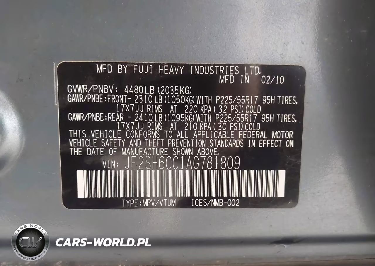 2010 Subaru Forester 2.5X Premium VIN:JF2SH6CC1AG781809 - 9