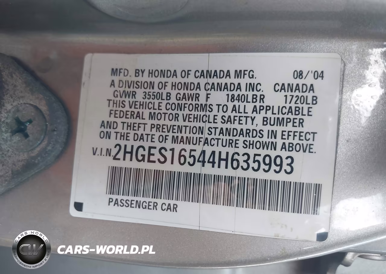 2004 Honda Civic Lx VIN:2HGES16544H635993 - 9