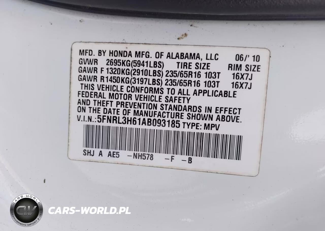 2010 Honda Odyssey Ex-L VIN:5FNRL3H61AB093185 - 9