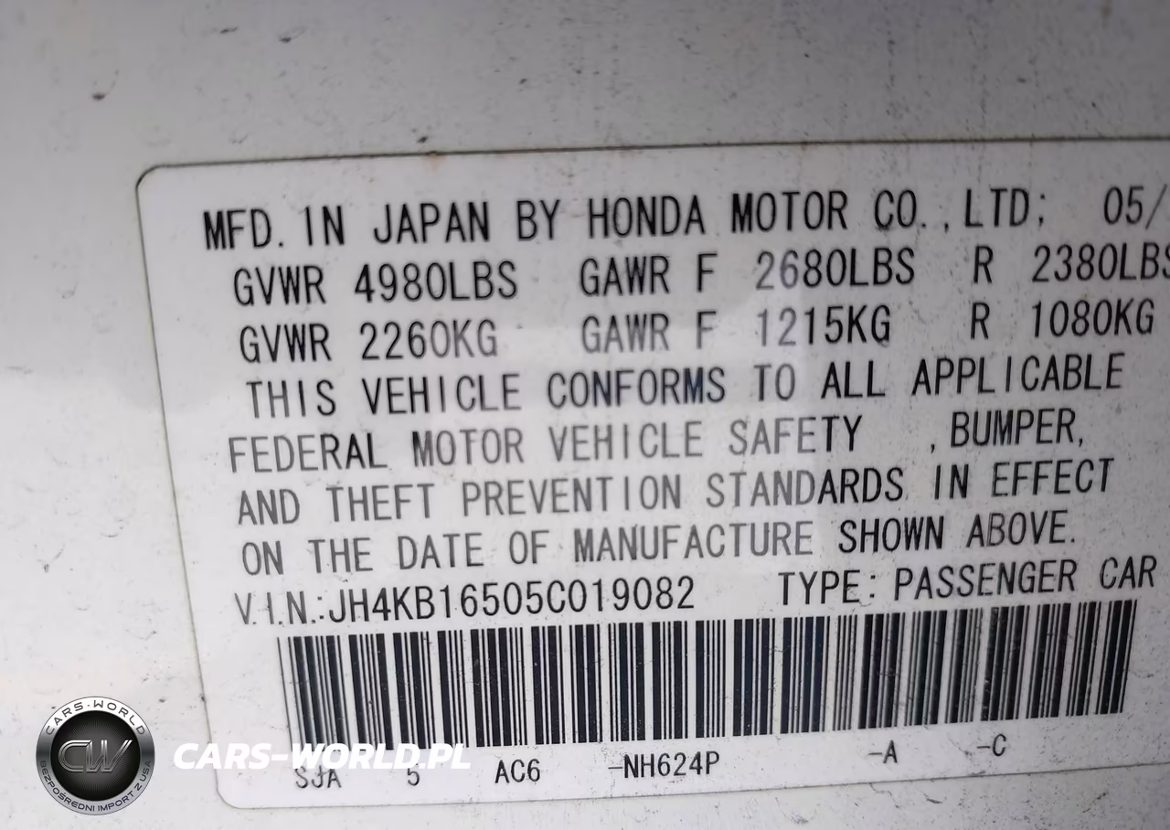 2005 Acura Rl 3.5 VIN:JH4KB16505C019082 - 9