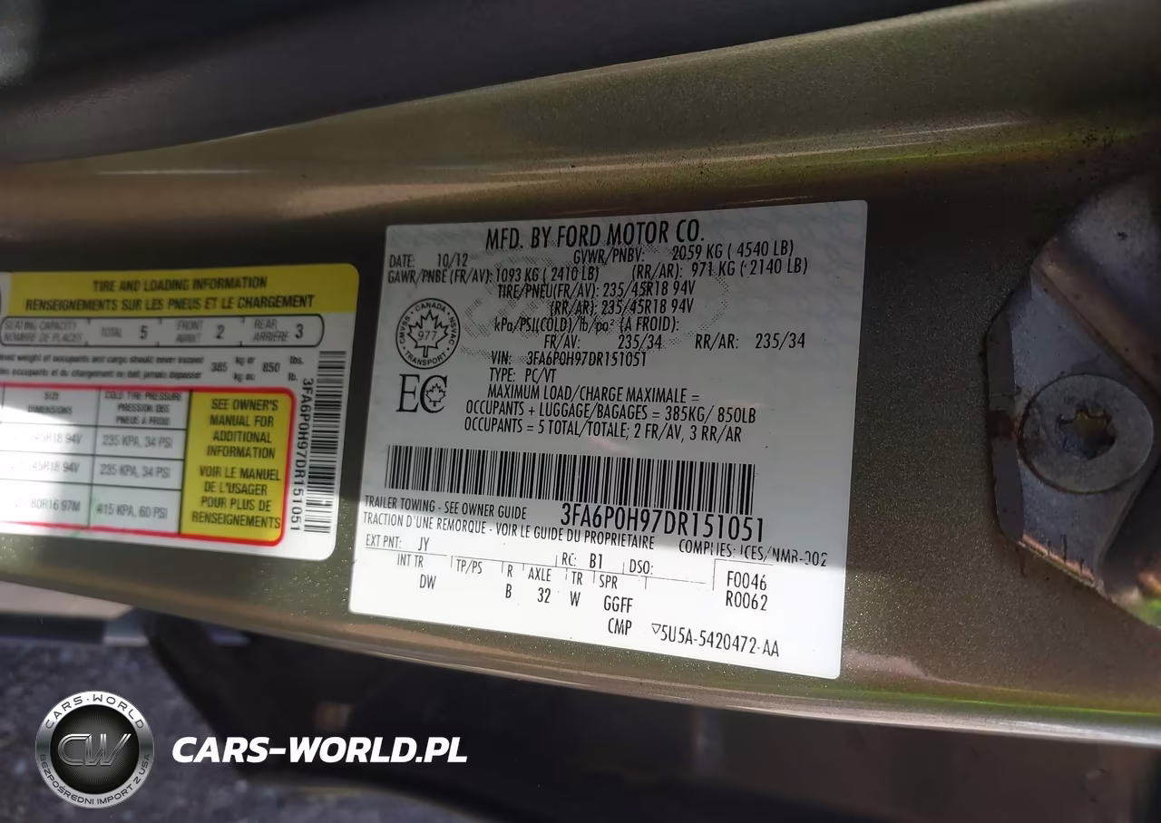 2013 Ford Fusion Se VIN:3FA6P0H97DR151051 - 9