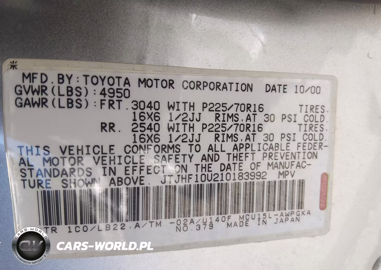 2001 Lexus Rx 300 VIN:JTJHF10U210183992 - 9
