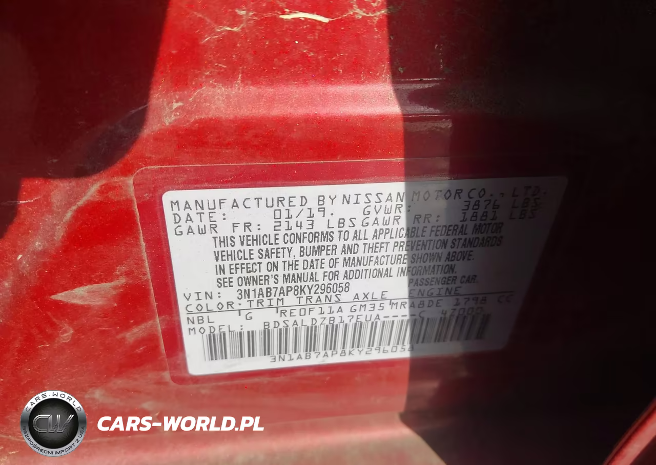 2019 Nissan Sentra Sv VIN:3N1AB7AP8KY296058 - 9