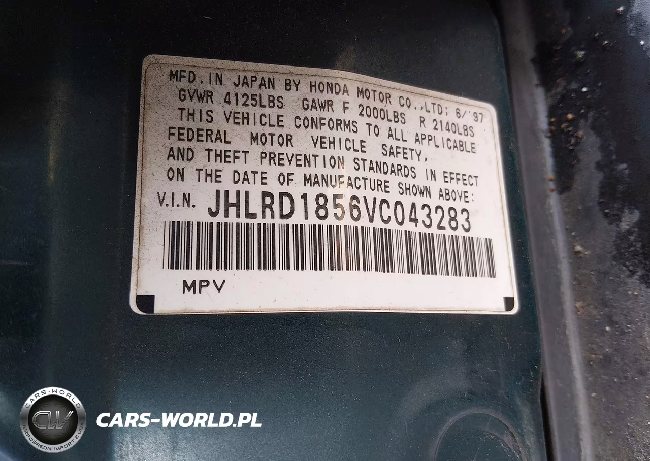 1997 Honda Cr-V VIN:JHLRD1856VC043283 - 9