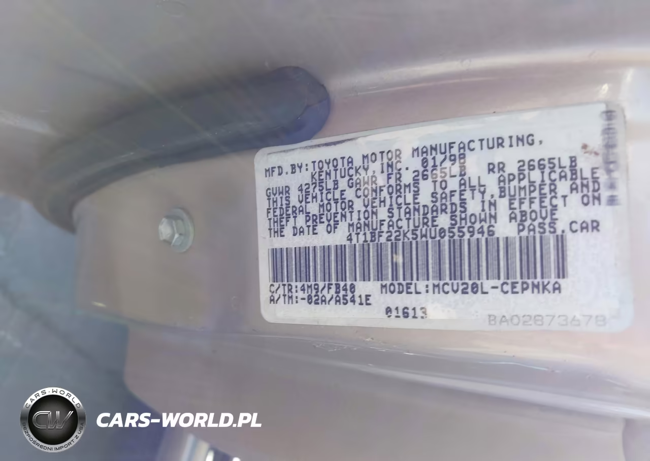 1998 Toyota Camry Le V6 VIN:4T1BF22K5WU055946 - 9