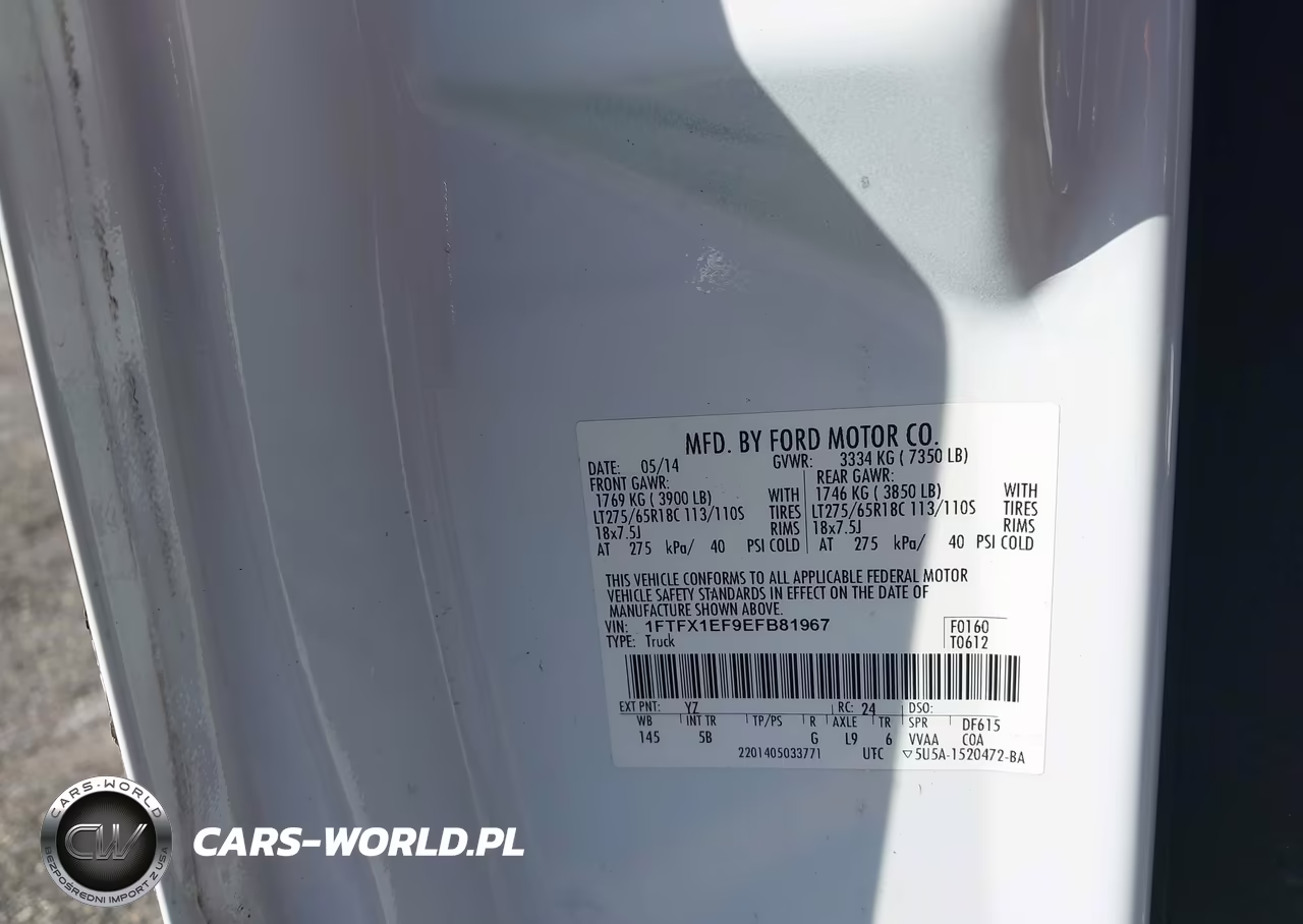 2014 Ford F-150 Fx4 VIN:1FTFX1EF9EFB81967 - 9