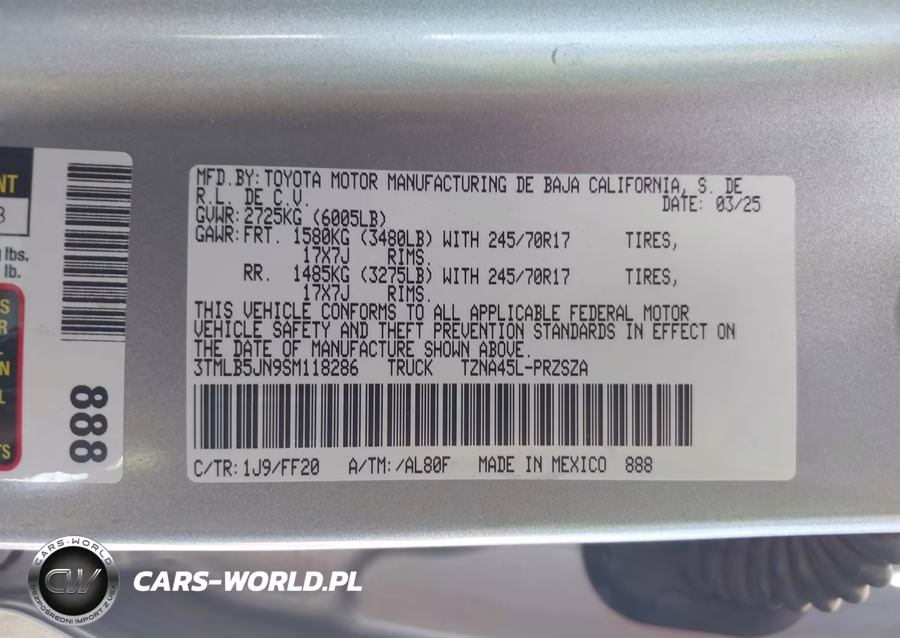 2025 Toyota Tacoma Sr5 VIN:3TMLB5JN9SM118286 - 9