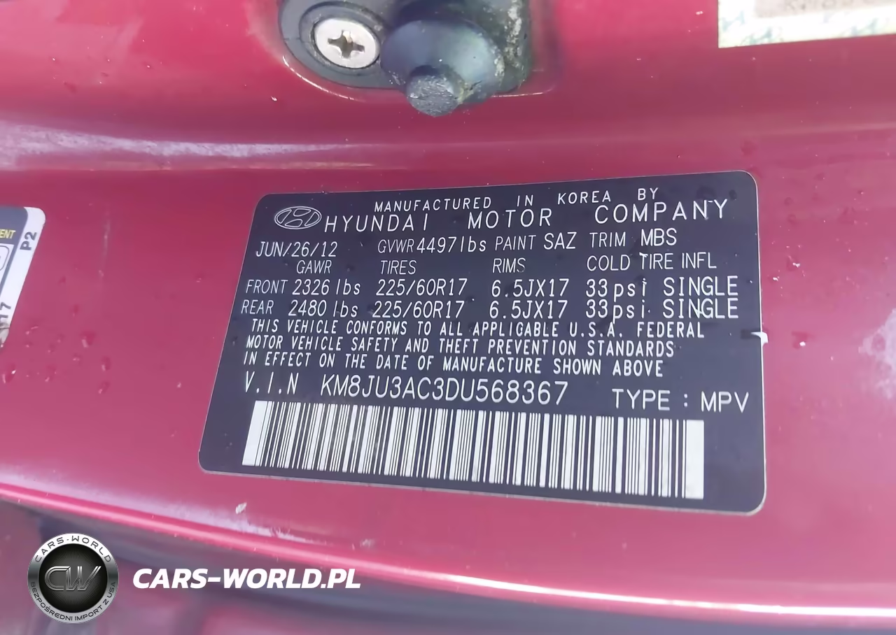 2013 Hyundai Tucson Gls VIN:KM8JU3AC3DU568367 - 9