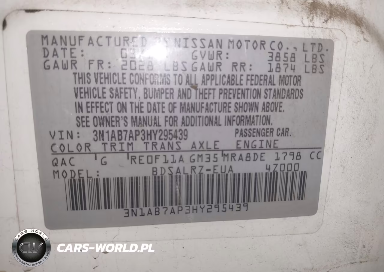 2017 Nissan Sentra Sr VIN:3N1AB7AP3HY295439 - 9