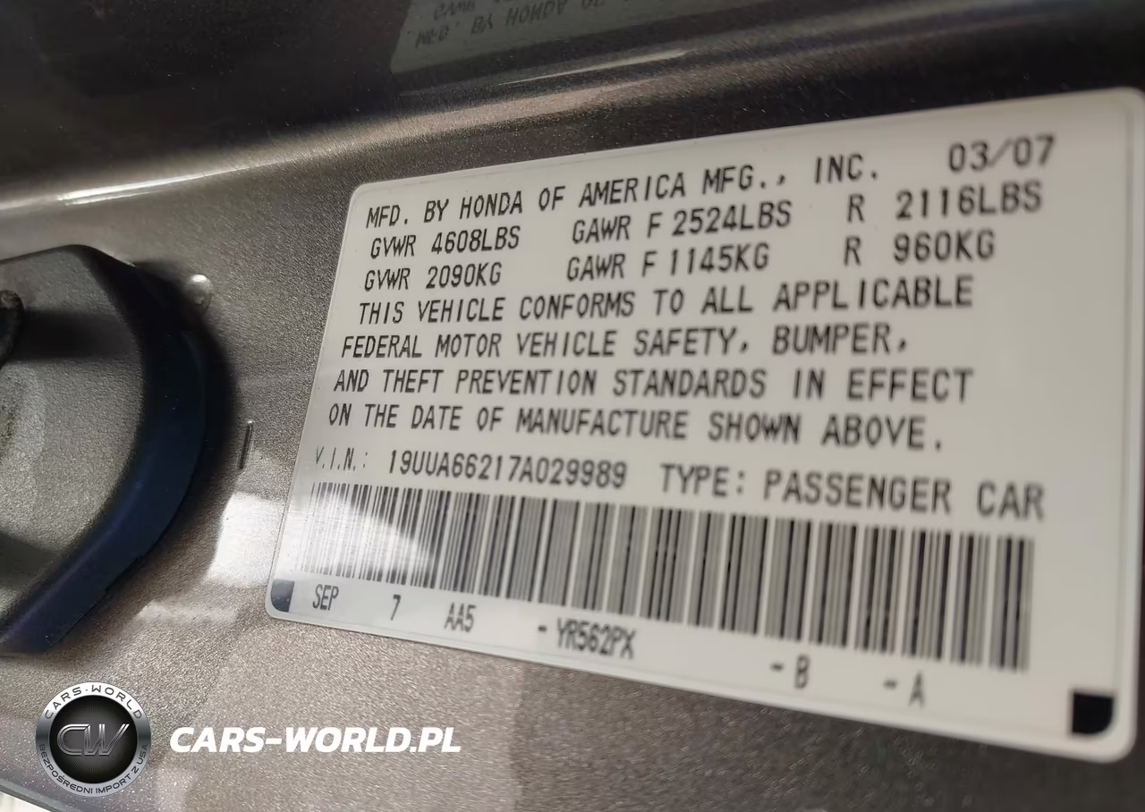 2007 Acura Tl 3.2 VIN:19UUA66217A029989 - 9