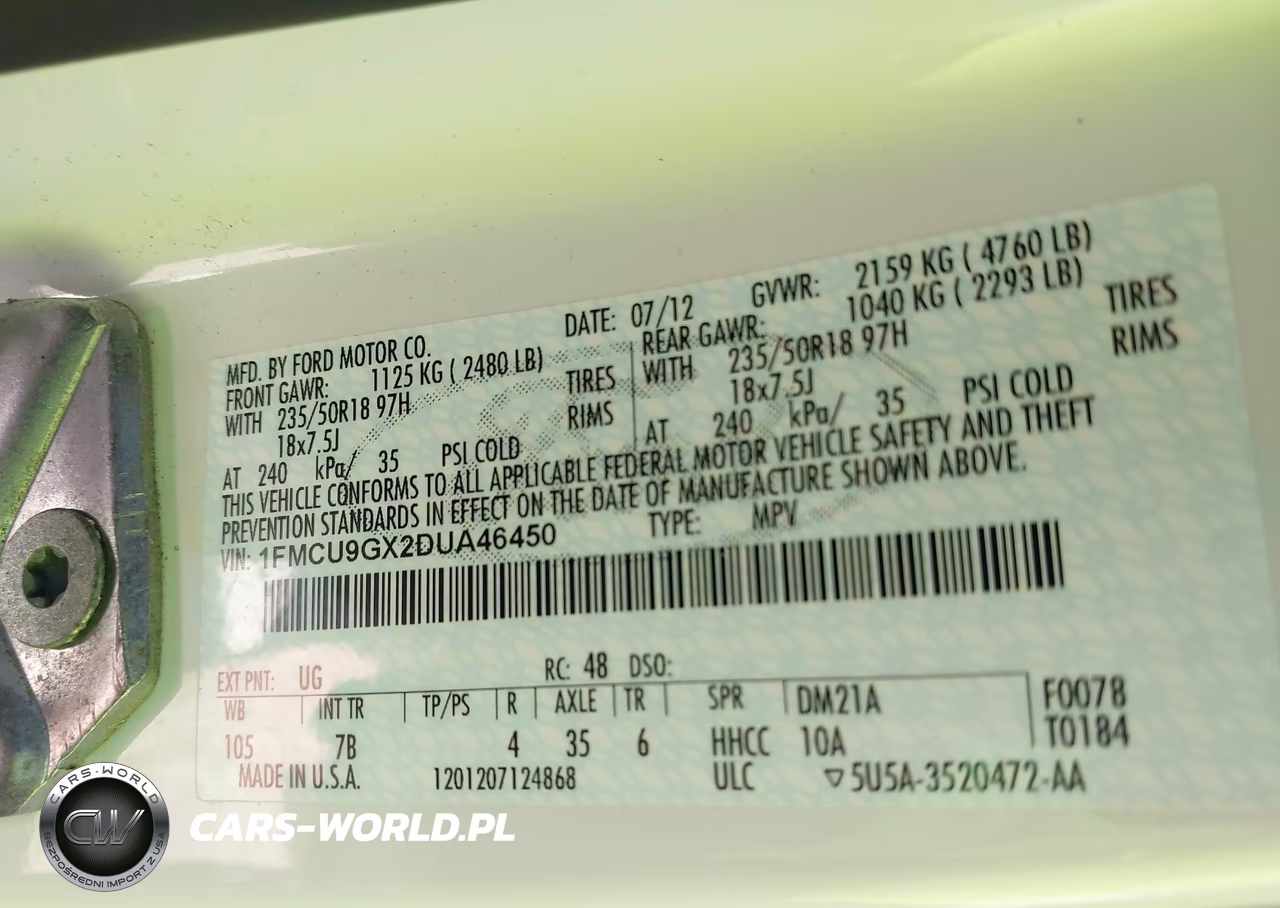 2013 Ford Escape Se VIN:1FMCU9GX2DUA46450 - 9