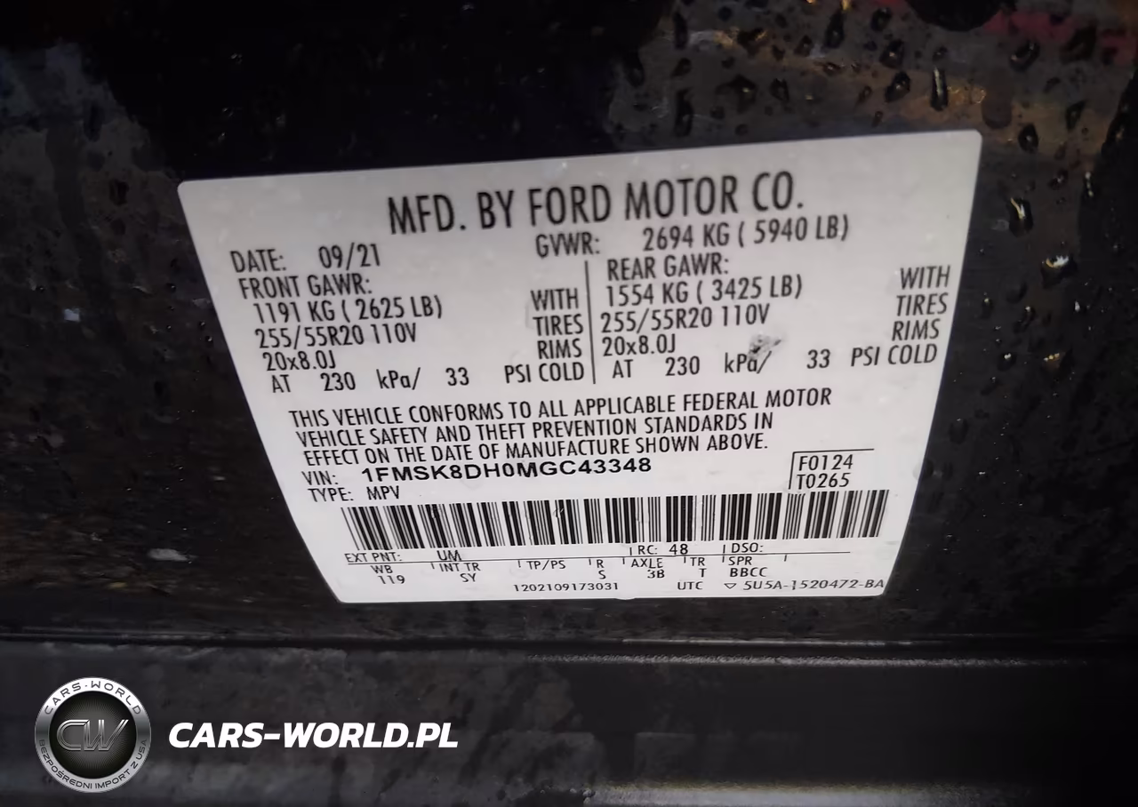 2021 Ford Explorer Xlt VIN:1FMSK8DH0MGC43348 - 9