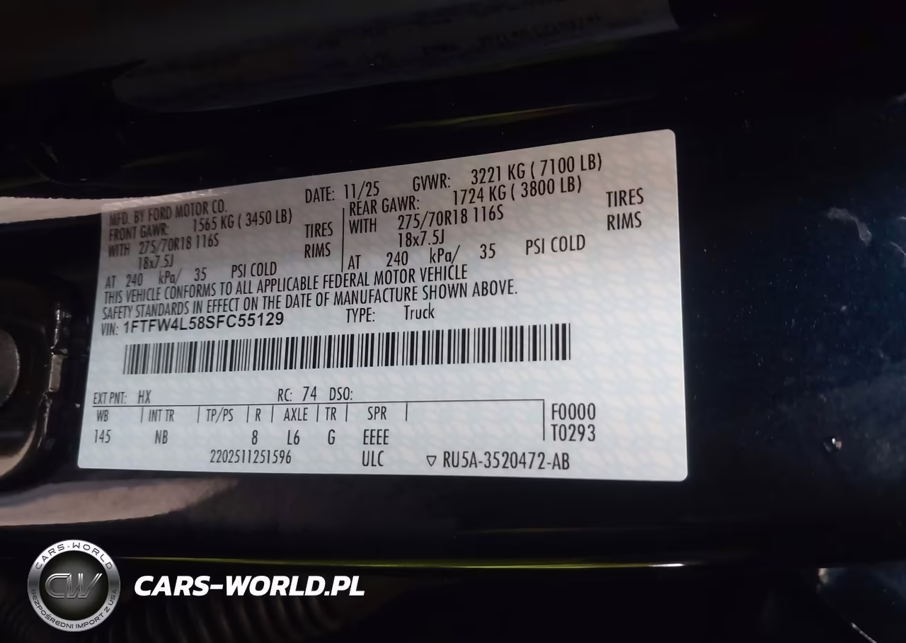 2025 Ford F-150 Tremor VIN:1FTFW4L58SFC55129 - 9