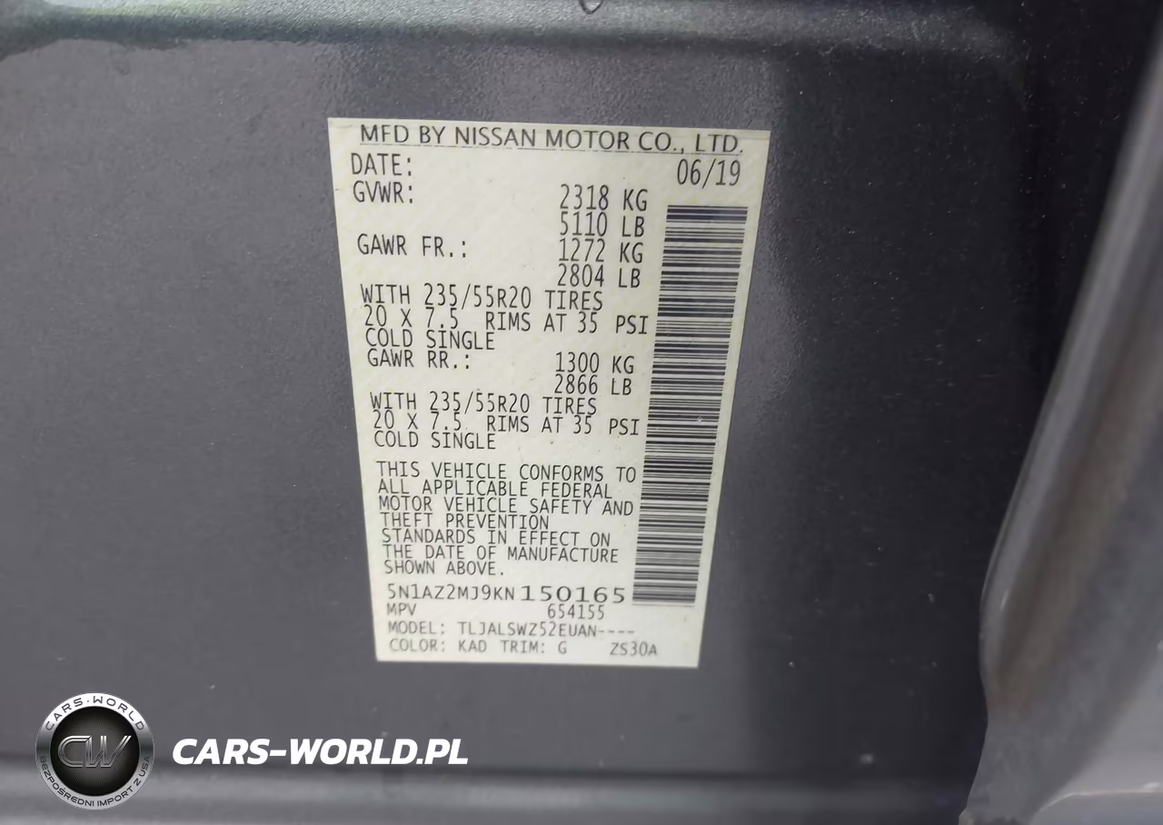 2019 Nissan Murano Platinum VIN:5N1AZ2MJ9KN150165 - 9