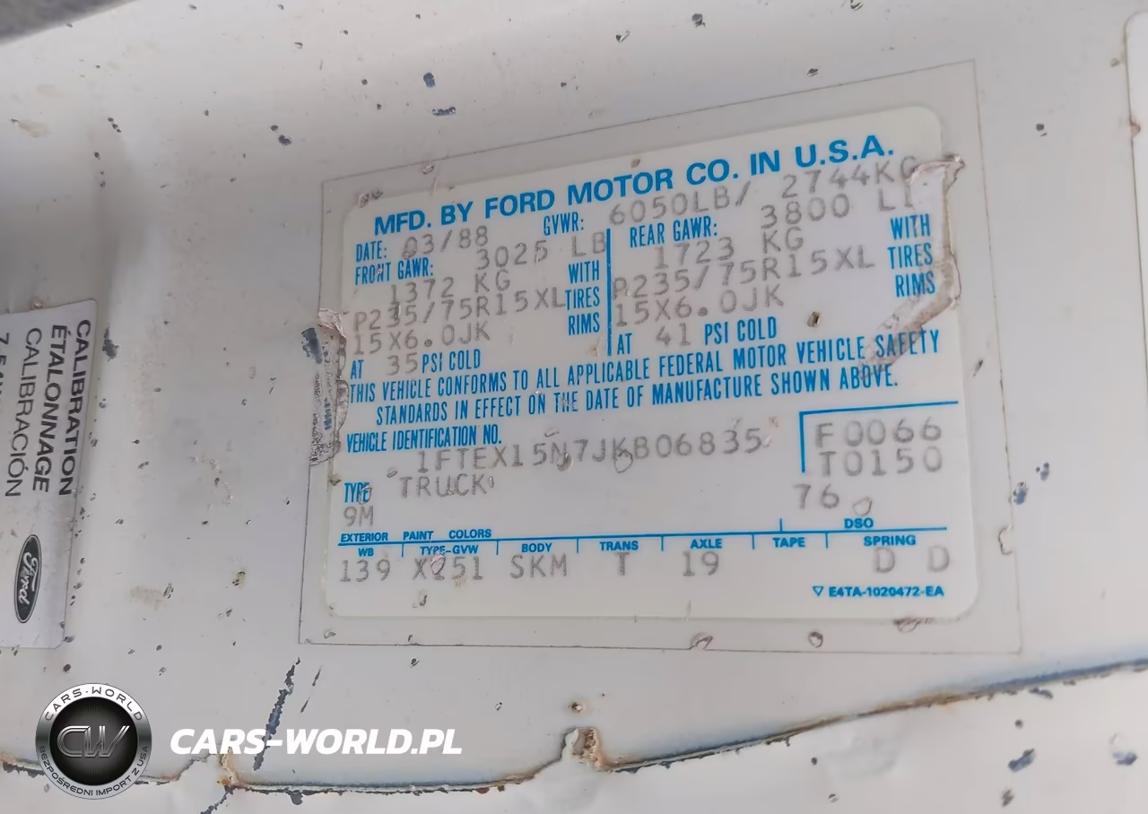 1988 Ford F150 VIN:1FTEX15N7JKB06835 - 9