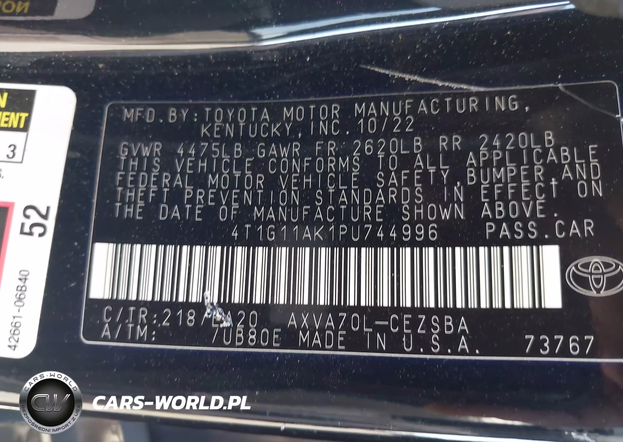 2023 Toyota Camry Se VIN:4T1G11AK1PU744996 - 9