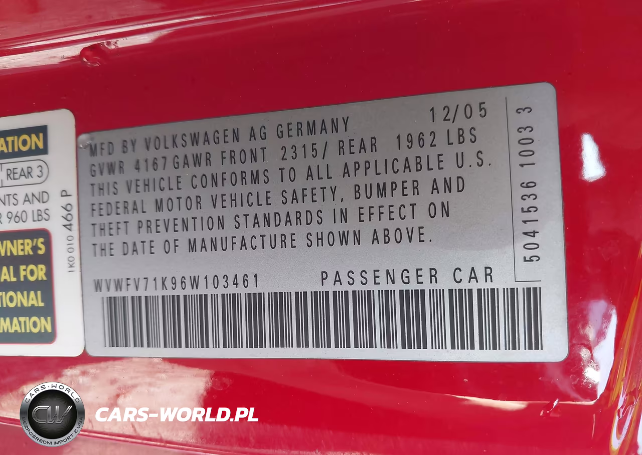 2006 Volkswagen Gti 2-Door VIN:WVWFV71K96W103461 - 9