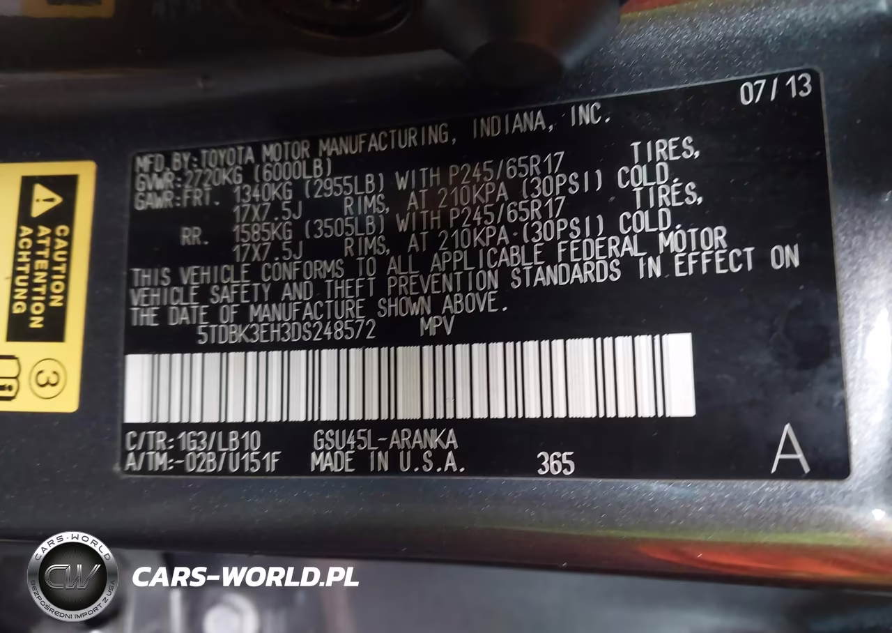 2013 Toyota Highlander Se V6 VIN:5TDBK3EH3DS248572 - 9