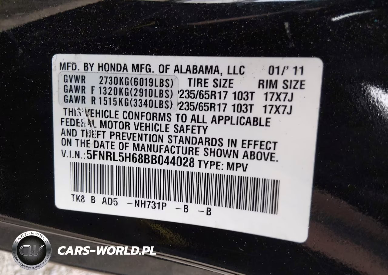 2011 Honda Odyssey Ex-L VIN:5FNRL5H68BB044028 - 9