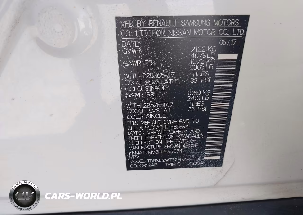2017 Nissan Rogue Sv VIN:KNMAT2MV8HP593574 - 9
