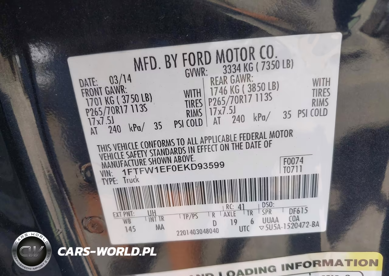 2014 Ford F-150 Xlt VIN:1FTFW1EF0EKD93599 - 9