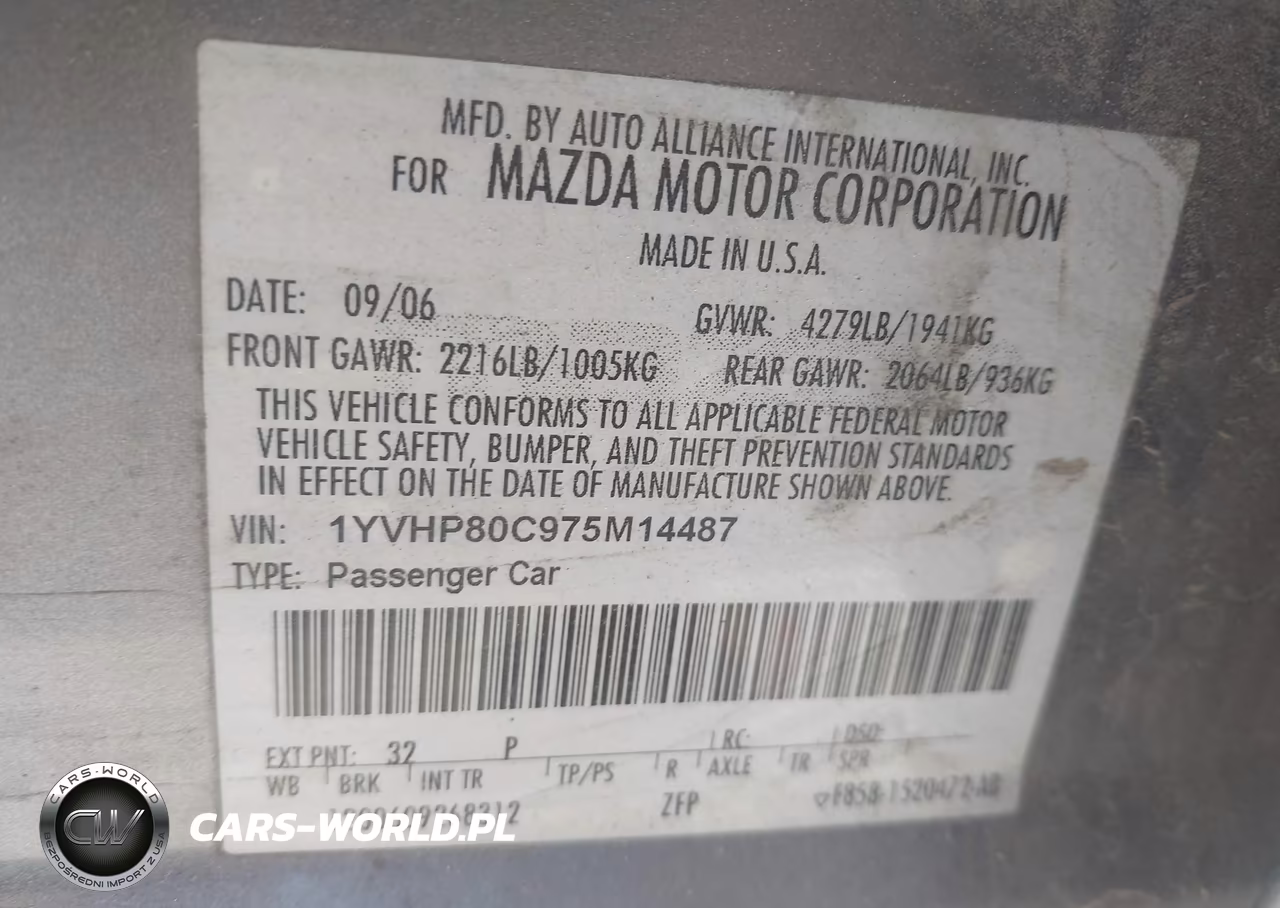 2007 Mazda Mazda6 I Sport Ve VIN:1YVHP80C975M14487 - 9