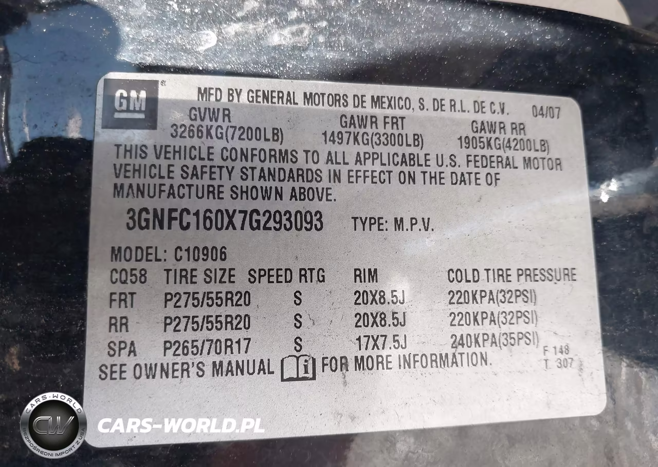 2007 Chevrolet Suburban 1500 Ltz VIN:3GNFC160X7G293093 - 9