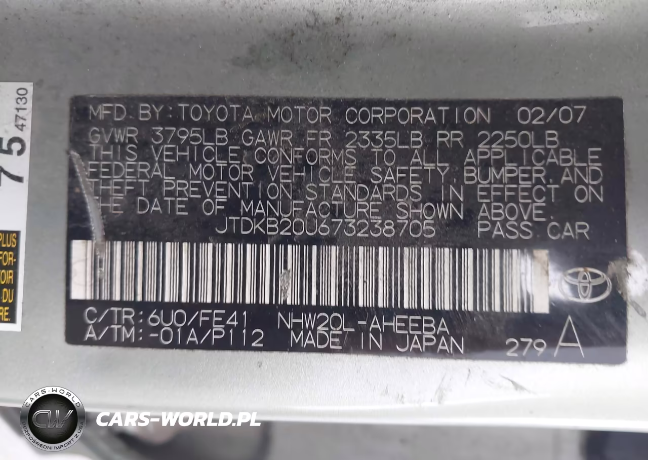 2007 Toyota Prius VIN:JTDKB20U673238705 - 9