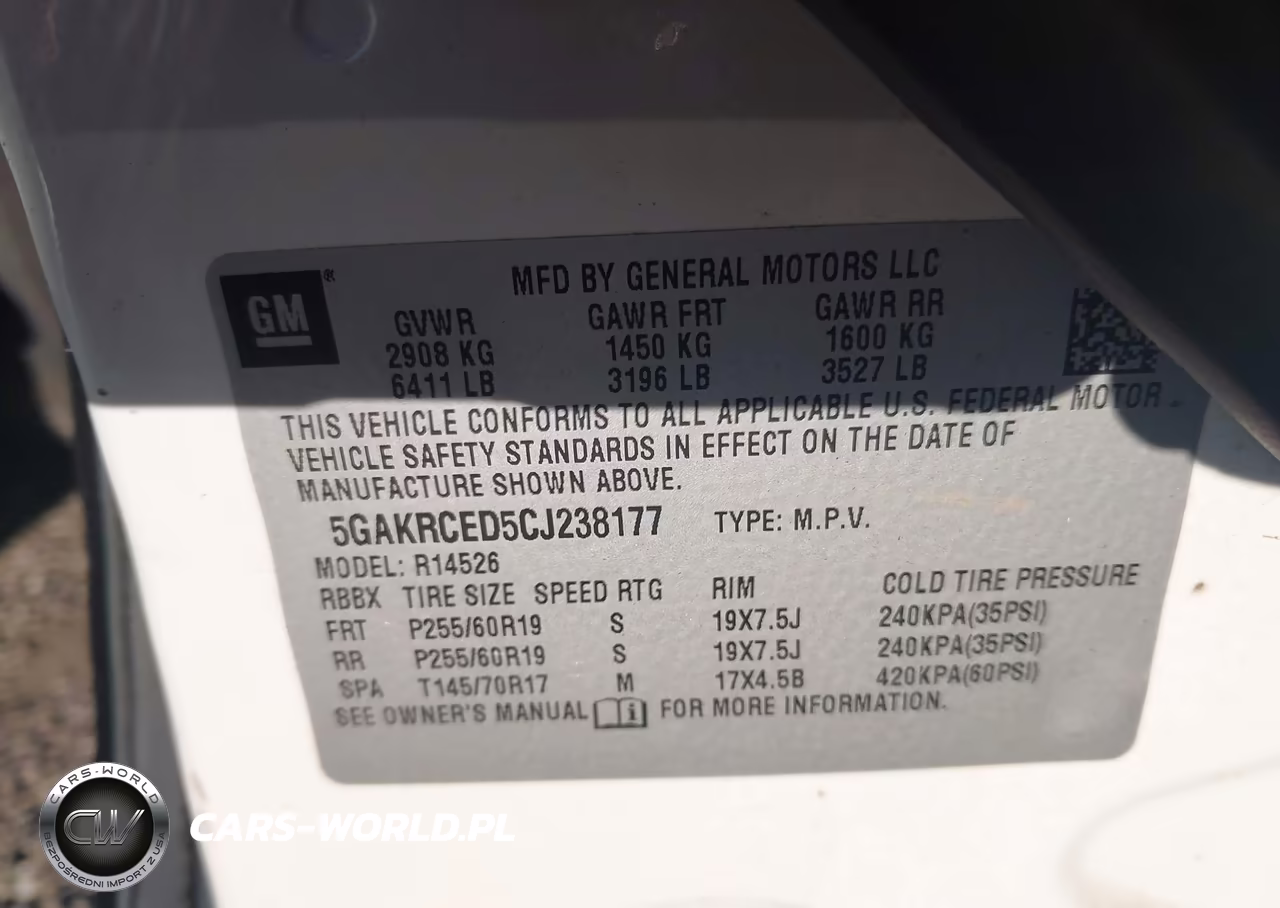 2012 Buick Enclave Leather VIN:5GAKRCED5CJ238177 - 9