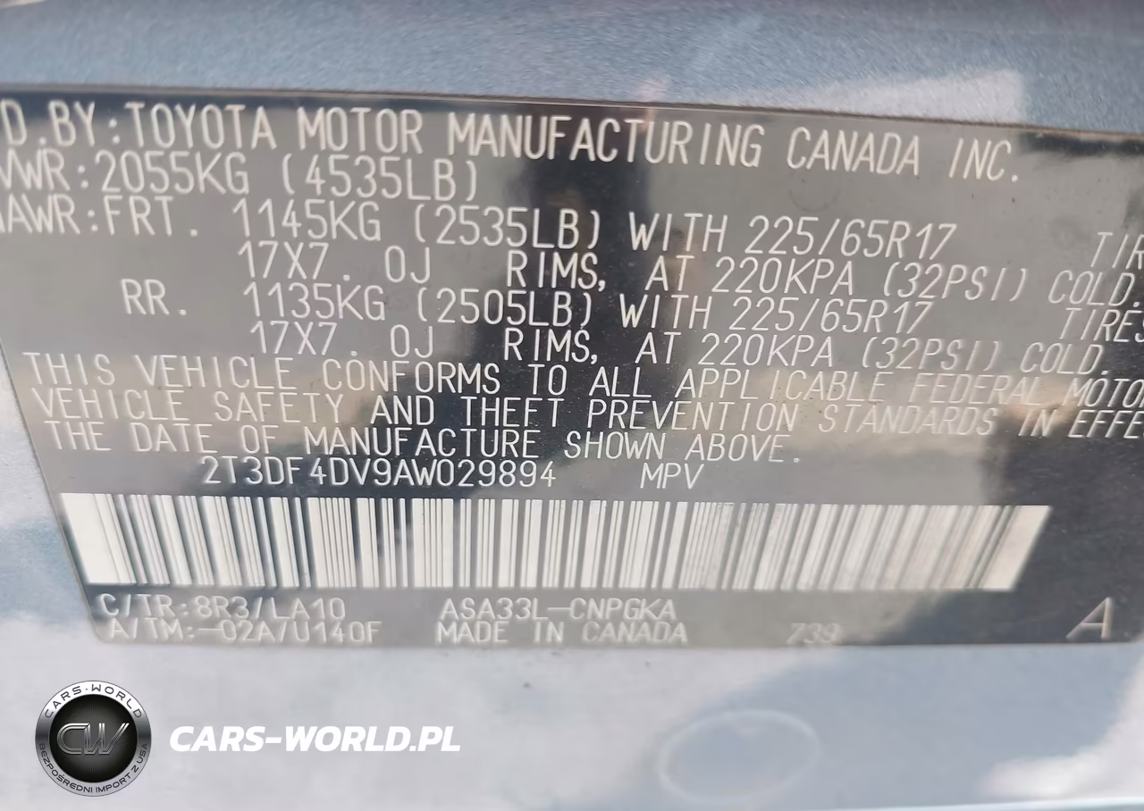 2010 Toyota Rav4 Limited VIN:2T3DF4DV9AW029894 - 9