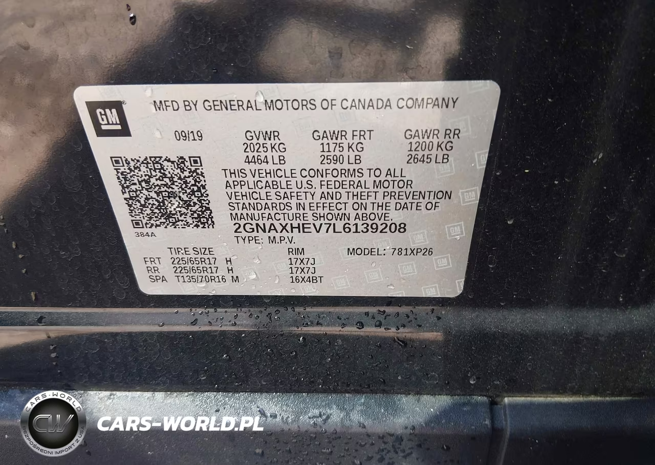 2020 Chevrolet Equinox Fwd Ls VIN:2GNAXHEV7L6139208 - 9