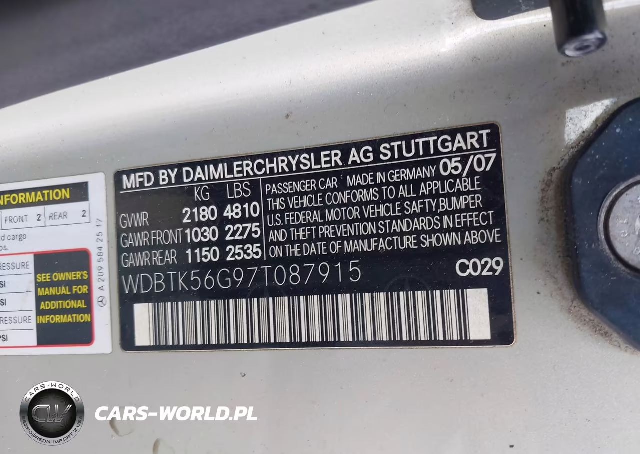2007 Mercedes-Benz Clk 350 VIN:WDBTK56G97T087915 - 9