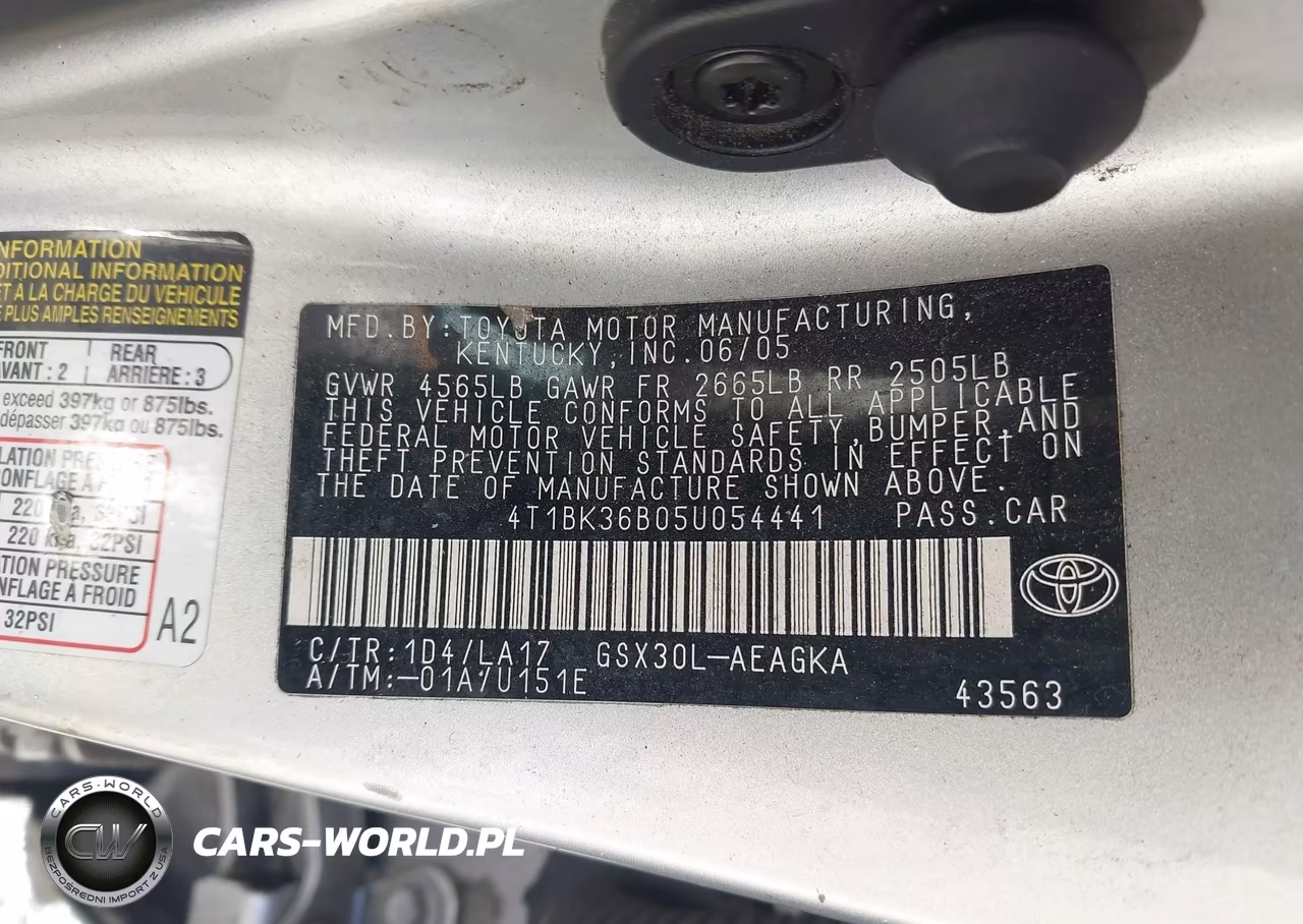 2005 Toyota Avalon Xls VIN:4T1BK36B05U054441 - 9