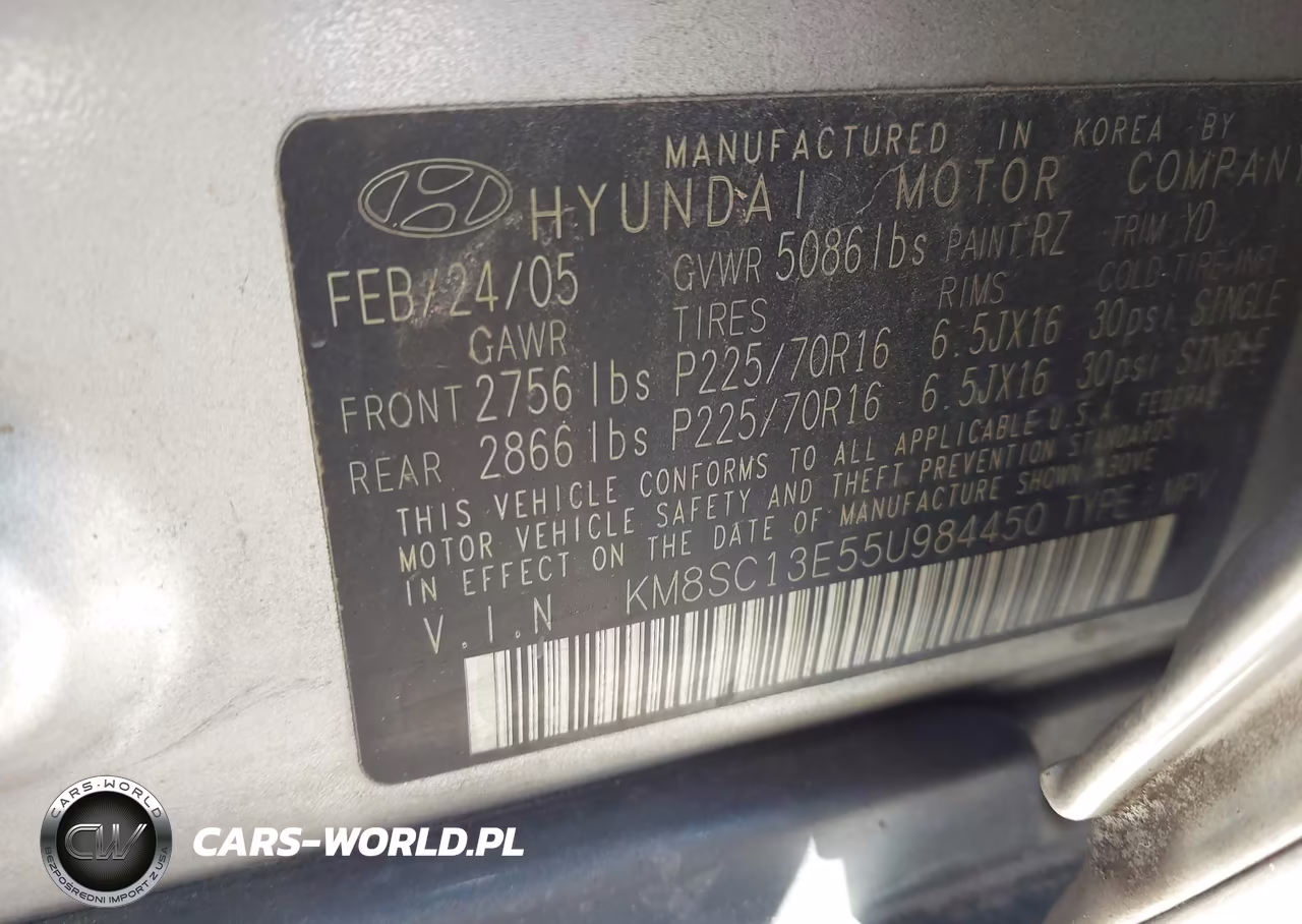 2005 Hyundai Santa Fe Gls-Lx VIN:KM8SC13E55U984450 - 9