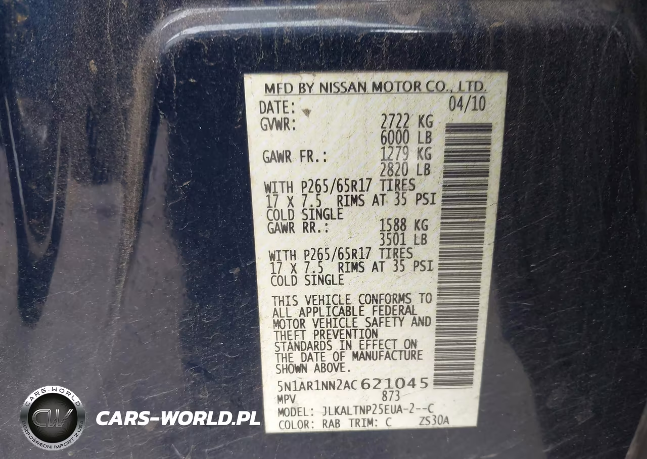 2010 Nissan Pathfinder Se VIN:5N1AR1NN2AC621045 - 9