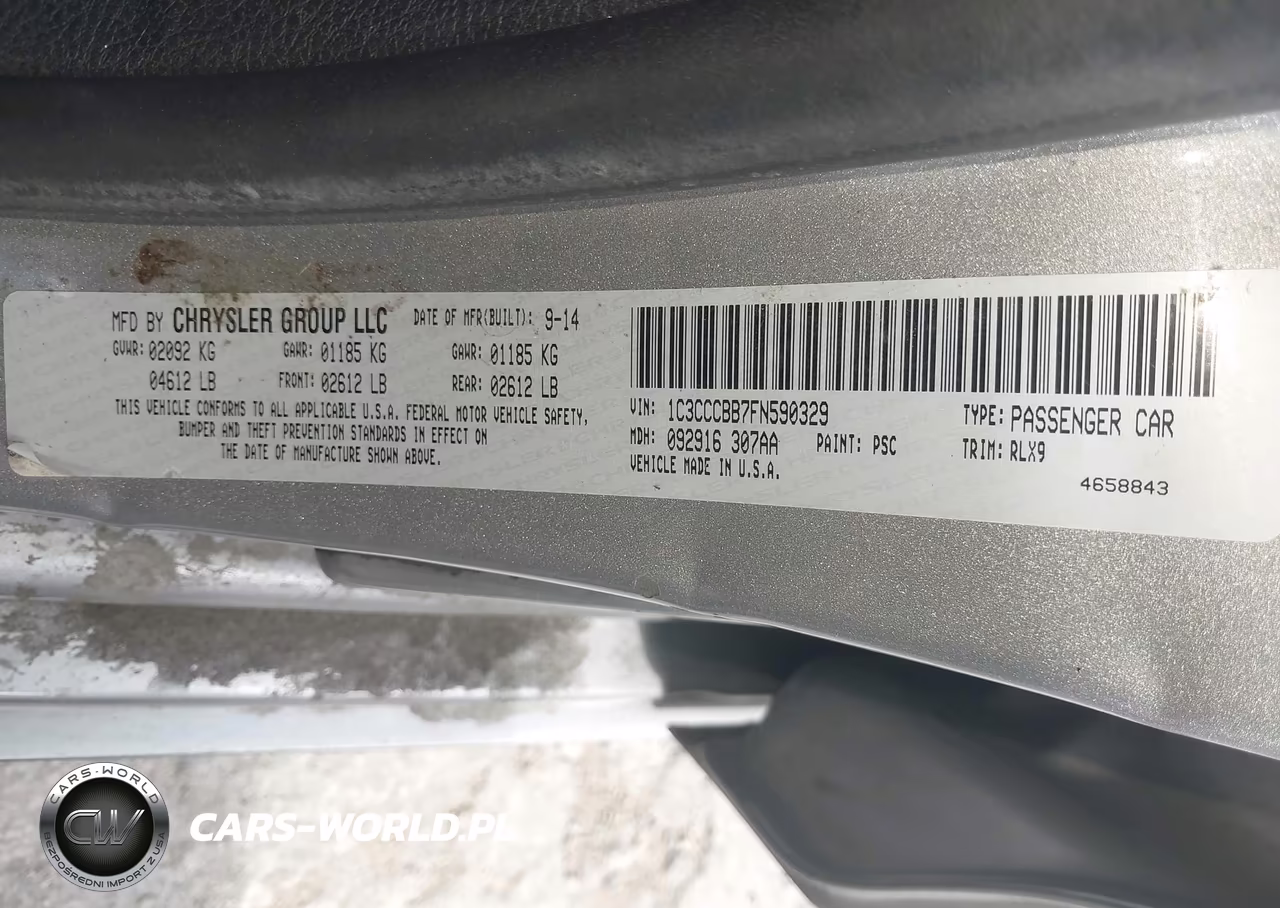 2015 Chrysler 200 S VIN:1C3CCCBB7FN590329 - 9