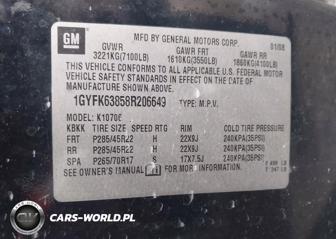 2008 Cadillac Escalade Standard VIN:1GYFK63858R206649 - 9