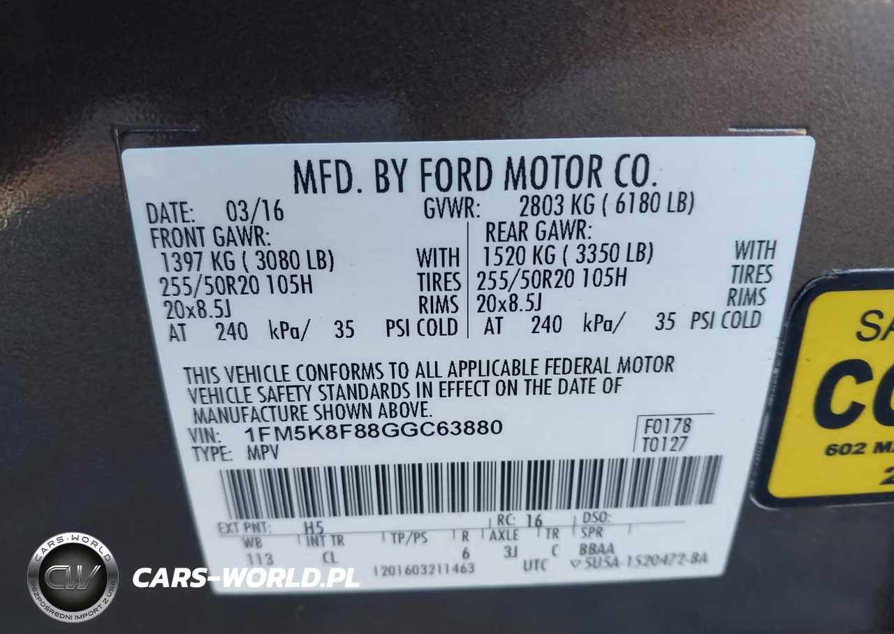 2016 Ford Explorer Limited VIN:1FM5K8F88GGC63880 - 9