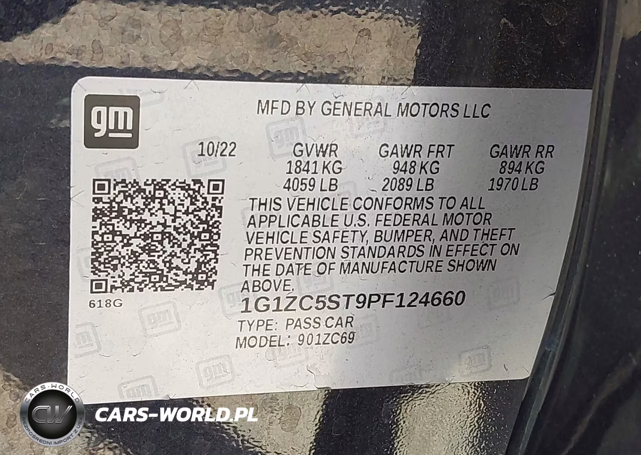 2023 Chevrolet Malibu Fwd 1Fl VIN:1G1ZC5ST9PF124660 - 9