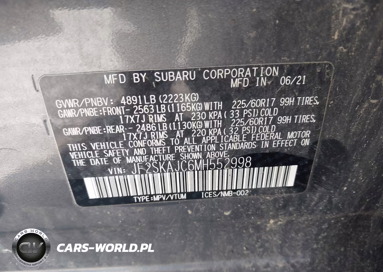 2021 Subaru Forester Premium VIN:JF2SKAJC6MH552998 - 9