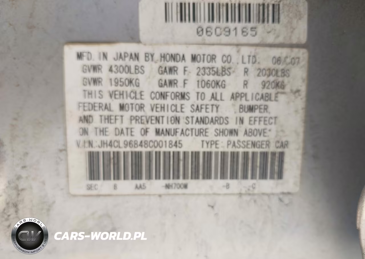 2008 Acura Tsx VIN:JH4CL96848C001845 - 9