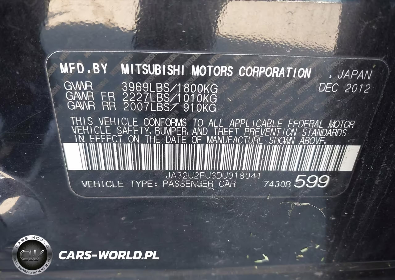 2013 Mitsubishi Lancer Es VIN:JA32U2FU3DU018041 - 9