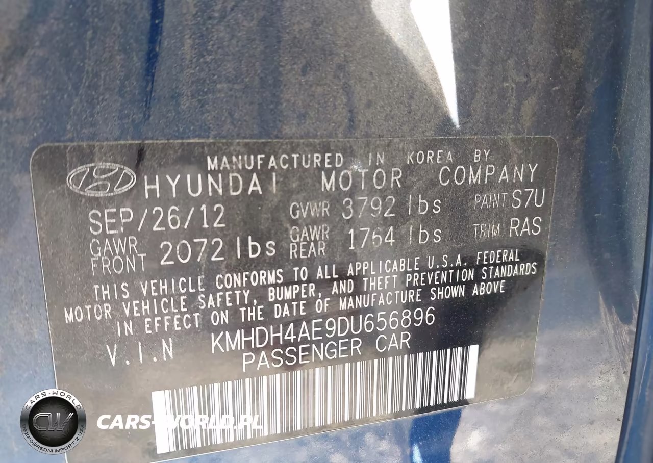 2013 Hyundai Elantra Gls VIN:KMHDH4AE9DU656896 - 9