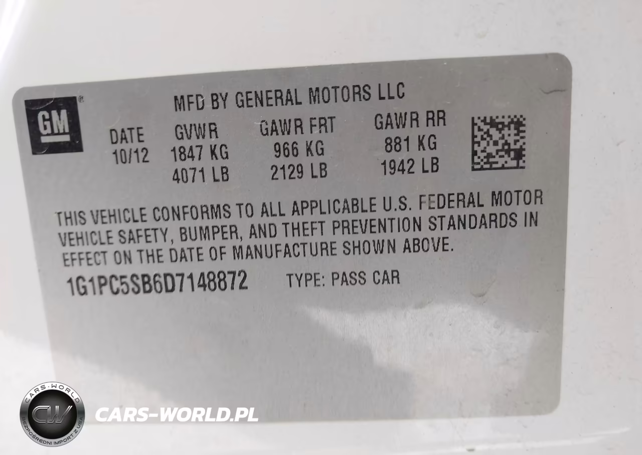 2013 Chevrolet Cruze 1Lt Auto VIN:1G1PC5SB6D7148872 - 9