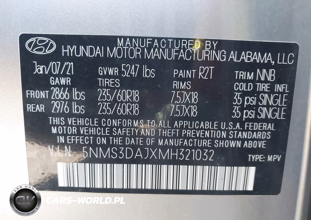 2021 Hyundai Santa Fe Sel VIN:5NMS3DAJXMH321032 - 9