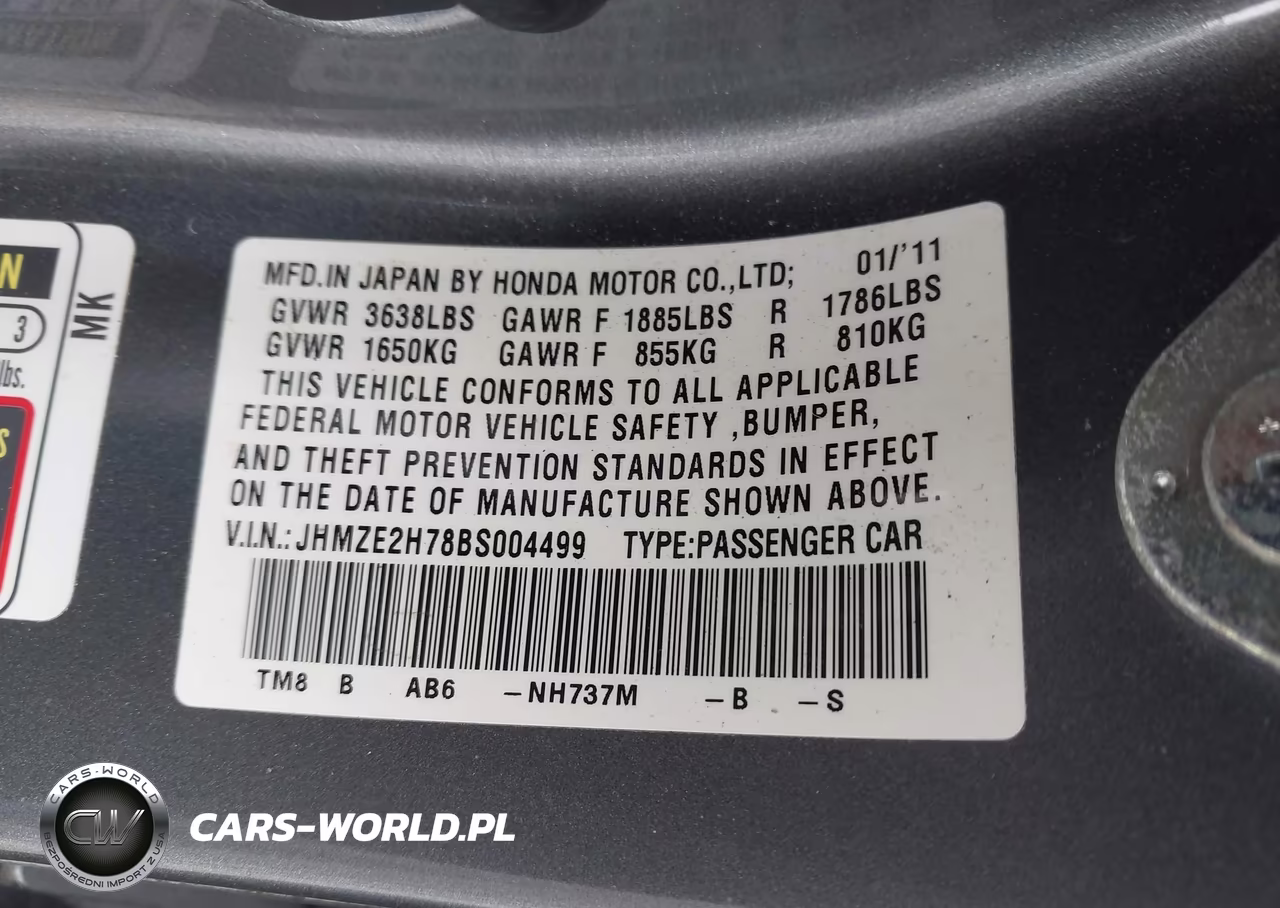 2011 Honda Insight Ex VIN:JHMZE2H78BS004499 - 9