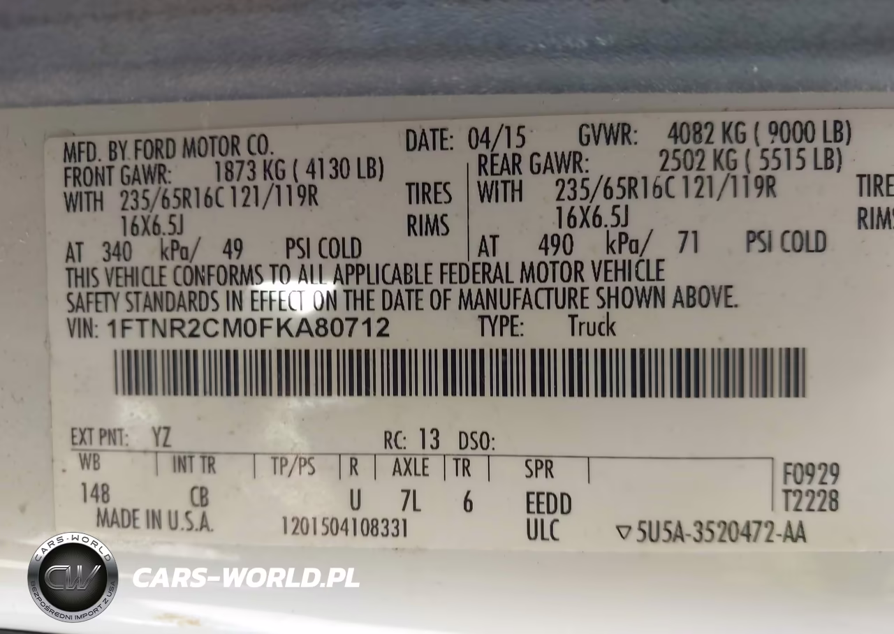 2015 Ford Transit-250 VIN:1FTNR2CM0FKA80712 - 9