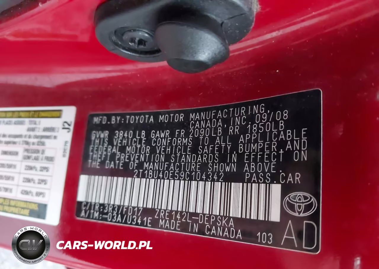 2009 Toyota Corolla S VIN:2T1BU40E59C104342 - 9