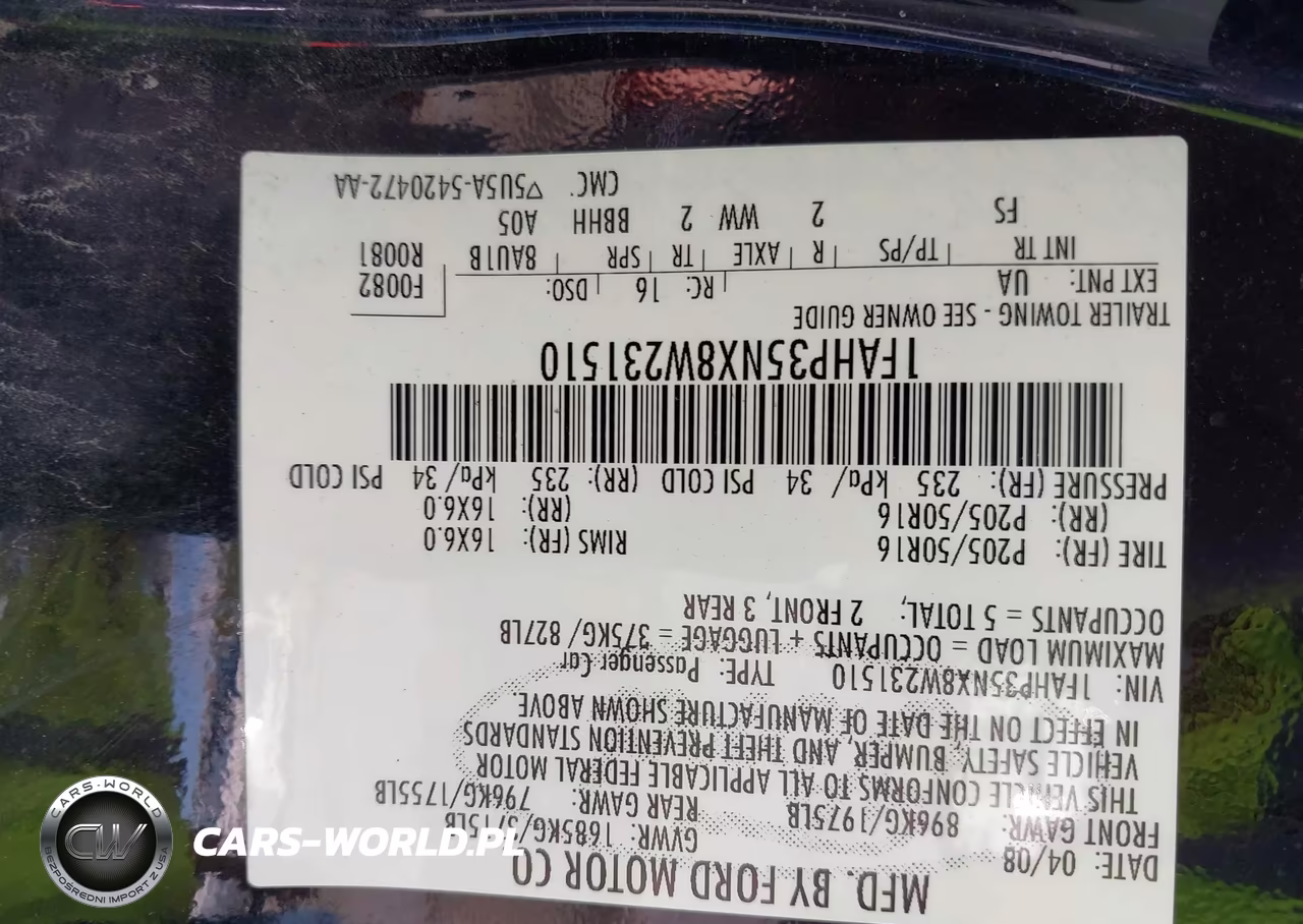2008 Ford Focus Se-Ses VIN:1FAHP35NX8W231510 - 9