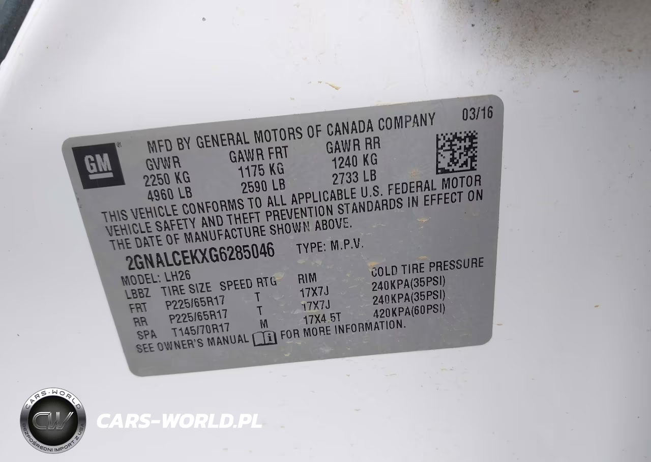 2016 Chevrolet Equinox Lt VIN:2GNALCEKXG6285046 - 9